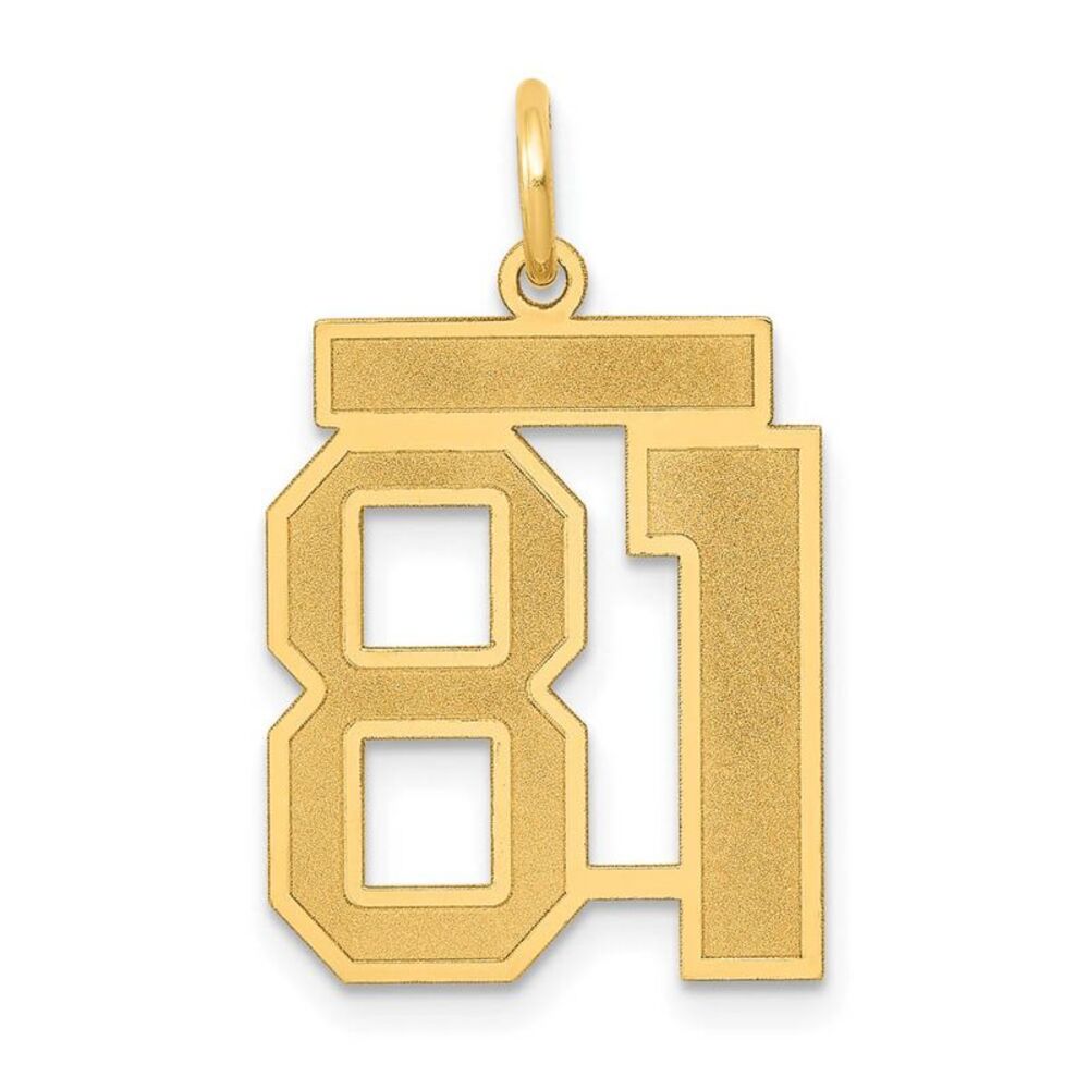 14k Yellow Gold, Jersey Collection, Medium Number 81 Pendant